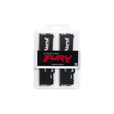 Kingston FURY Beast RGB - DDR5 - kit - 64 GB: 2 x 32 GB - DIMM 288-pin - 6400 MHz  /  PC5-51200 - CL32 - 1.4 V - unbuffered - on-die ECC - black - 15