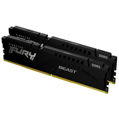 Kingston FURY Beast - DDR5 - kit - 32 GB: 2 x 16 GB - DIMM 288-pin - 6400 MHz  /  PC5-51200 - CL32 - 1.4 V - unbuffered - on-die ECC - black - 28