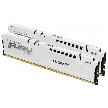 Kingston FURY Beast - DDR5 - kit - 64 GB: 2 x 32 GB - DIMM 288-pin - 6400 MHz  /  PC5-51200 - CL32 - 1.4 V - unbuffered - on-die ECC - white - 0