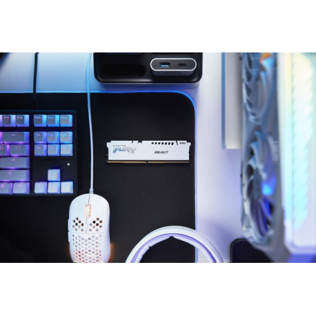 Kingston FURY Beast - DDR5 - kit - 64 GB: 2 x 32 GB - DIMM 288-pin - 6400 MHz  /  PC5-51200 - CL32 - 1.4 V - unbuffered - on-die ECC - white - 12