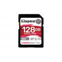 Kingston Canvas React Plus - Flash memory card - 128 GB - Video Class V60  /  UHS-II U3  /  Class10 - SDXC UHS-II