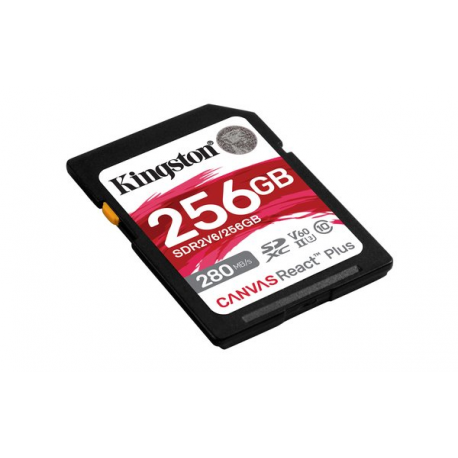 Kingston Canvas React Plus - Flash memory card - 256 GB - Video Class V60 / UHS-II U3 / Class10 - SDXC UHS-II - 4