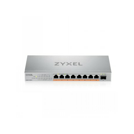 Zyxel XMG-100 Series XMG-108HP - Switch - unmanaged - unmanaged - 8 x 100 / 1000 / 2.5G (PoE++) + 1 x Gigabit SFP  /  10 Gigabit SFP+ - desktop, wall-mountable - PoE++ (100 W) - 0