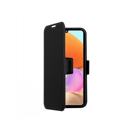 Screenor Clever - Flip cover for mobile phone - eco-leather, thermoplastic polyurethane (TPU) - black - for Samsung Galaxy A25 - 0