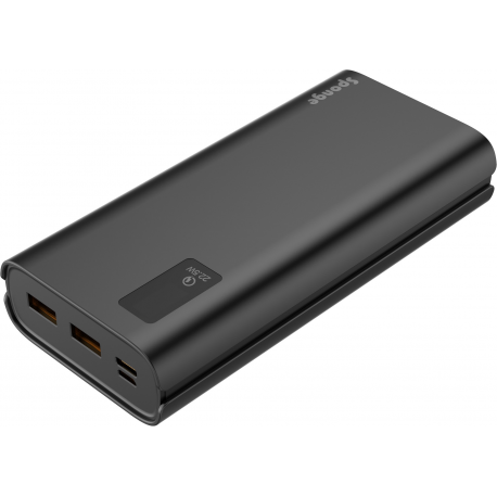 Sponge Energy - Power bank - 20000 mAh - 22.5 Watt - 3 A - QC - 3 output connectors (24 pin USB-C, 2 x USB) - 0