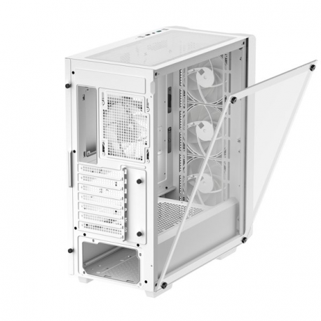 DeepCool CC560 WH V2 - Mid tower - ATX - windowed side panel (tempered glass) - no power supply (ATX  /  PS / 2) - white - USB / Audio - 3