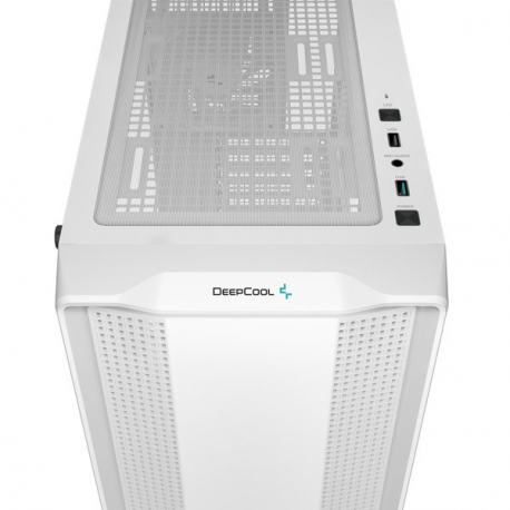 DeepCool CC560 WH V2 - Mid tower - ATX - windowed side panel (tempered glass) - no power supply (ATX  /  PS / 2) - white - USB / Audio - 10