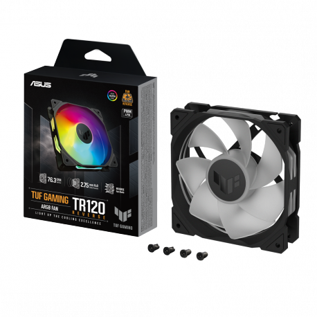 ASUS TUF Gaming TR120 ARGB Reverse - Case fan - 120 mm - black - 8