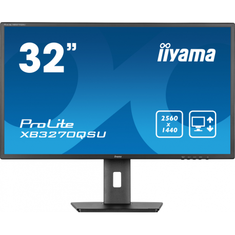 iiyama ProLite XB3270QSU-B1 - LED monitor - 32" (31.5" viewable) - 2560 x 1440 WQHD @ 100 Hz - IPS - 250 cd / m² - 1200:1 - 3 ms - 2xHDMI, DisplayPort - speakers - matte black - 0