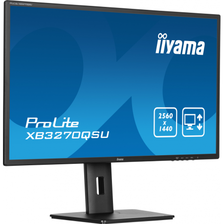 iiyama ProLite XB3270QSU-B1 - LED monitor - 32" (31.5" viewable) - 2560 x 1440 WQHD @ 100 Hz - IPS - 250 cd / m² - 1200:1 - 3 ms - 2xHDMI, DisplayPort - speakers - matte black - 2