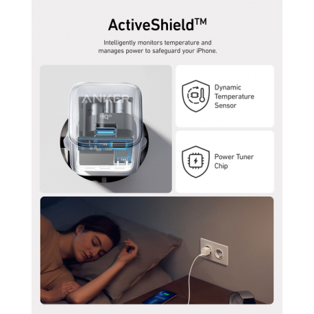 Anker Nano pro series 5 511 - Power adapter - nano pro - 20 Watt - 3 A - IQ 3.0 (24 pin USB-C) - aurora white - 5