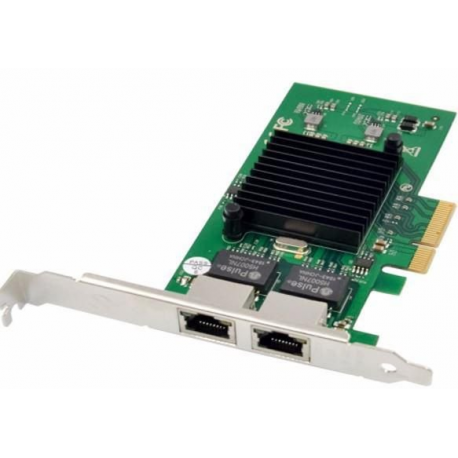 MicroConnect - Network adapter - PCIe 2.0 x4 - Gigabit Ethernet x 2 - silver, green - 0
