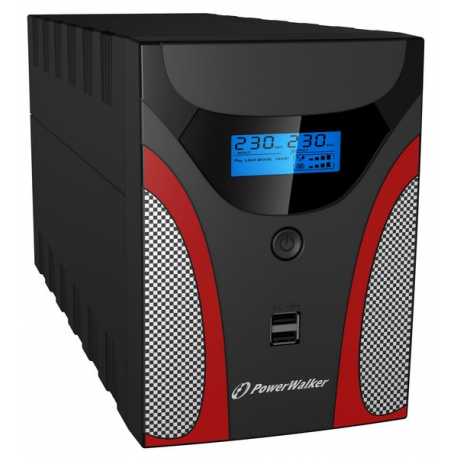 PowerWalker VI 2200 LCD - UPS - AC 230 V - 1200 Watt - 2200 VA - 9 Ah - USB - output connectors: 4 - black - 4