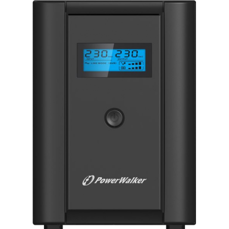 PowerWalker VI 2200 LCD - UPS - AC 230 V - 1200 Watt - 2200 VA - 9 Ah - USB - output connectors: 4 - black - 6