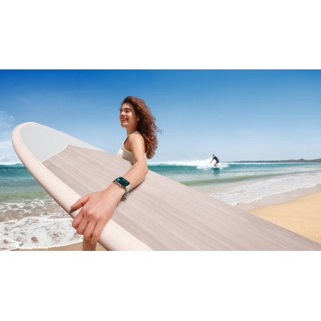 Huawei Watch Fit 3 - Aluminium alloy - smart watch with strap - leather - white - wrist size: 120-190 mm - display 1.82" - Bluetooth, Wi-Fi - 26 g - white - 10