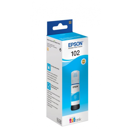 Epson 102 - 70 ml - cyan - original - ink tank - for EcoTank ET-15000, 2750, 2751, 2756, 2850, 2851, 2856, 3850, 4750, 4850, 4856 - 3