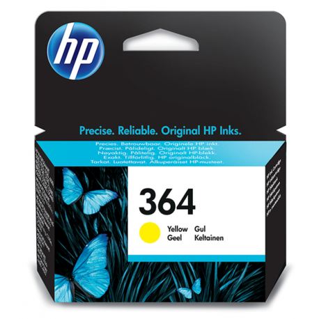 HP 364 - Yellow - original - ink cartridge - for Deskjet 35XX; Photosmart 55XX, 55XX B111, 65XX, 65XX B211, 7510 C311, B110, Wireless B110 - 50