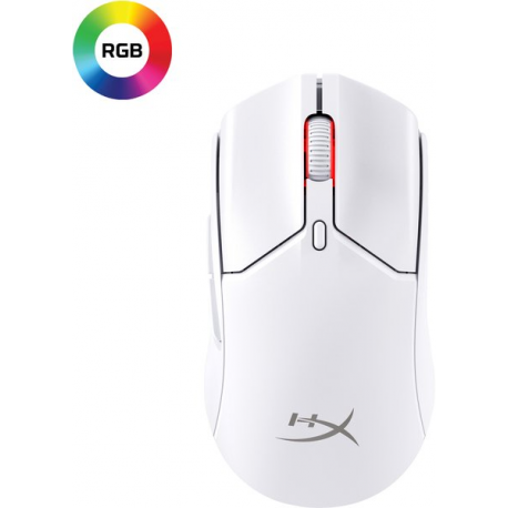 HyperX Pulsefire Haste 2 Mini - Mouse - optical - 6 buttons - wireless, wired - 2.4 GHz, Bluetooth 5.1 - white - 4