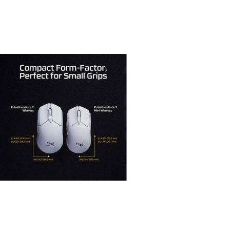 HyperX Pulsefire Haste 2 Mini - Mouse - optical - 6 buttons - wireless, wired - 2.4 GHz, Bluetooth 5.1 - white - 8
