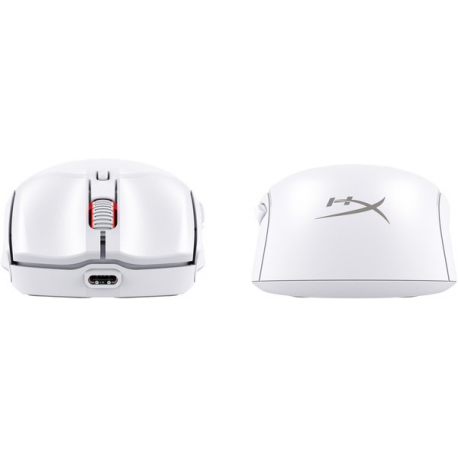 HyperX Pulsefire Haste 2 Mini - Mouse - optical - 6 buttons - wireless, wired - 2.4 GHz, Bluetooth 5.1 - white - 9
