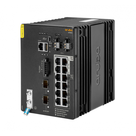 HPE Aruba 4100i - Switch - 8 x 10 / 100 / 1000 (PoE Class 4) + 4 x 10 / 100 / 1000 (PoE Class 6) + 2 x SFP+ - DIN rail mountable - PoE Class 4  /  PoE Class 6 - 3