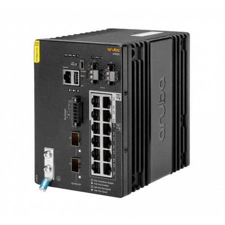 HPE Aruba 4100i - Switch - 8 x 10 / 100 / 1000 (PoE Class 4) + 4 x 10 / 100 / 1000 (PoE Class 6) + 2 x SFP+ - DIN rail mountable - PoE Class 4  /  PoE Class 6 - 5
