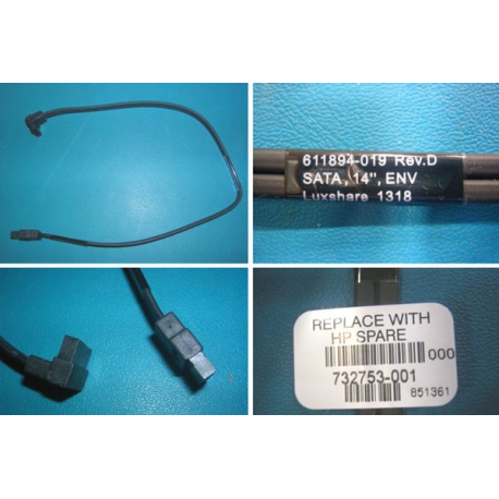 HP - SATA cable - 35.6 cm - right-angled connector - for EliteDesk 800 G1; ProDesk 600 G1 - 0