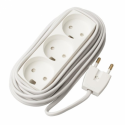 MicroConnect - Power strip - input: power - output connectors: 3 (power) - 5 m - white