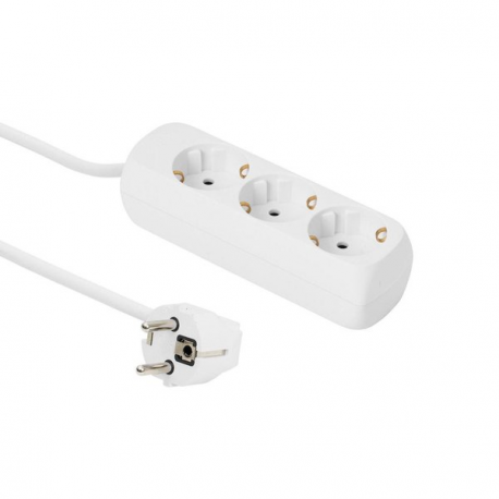 MicroConnect - Power strip - input: CEE 7 / 7 - output connectors: 3 - 3 m - white - 0