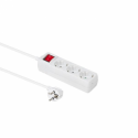 MicroConnect - Power strip - input: power - output connectors: 3 (3 x power) - 3 m cord - white