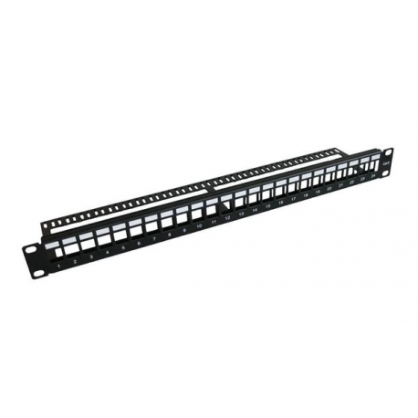 MicroConnect - Patch panel - black - 1U - 19" - 24 ports - 0