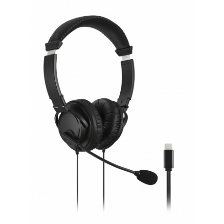Kensington Hi-Fi USB-C Headphones with Mic - Headset - on-ear - wired - USB-C - black - 17