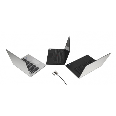 Kensington Universal 3-in-1 Combination Laptop Lock - Resettable - Security cable lock - 1.8 m - 13