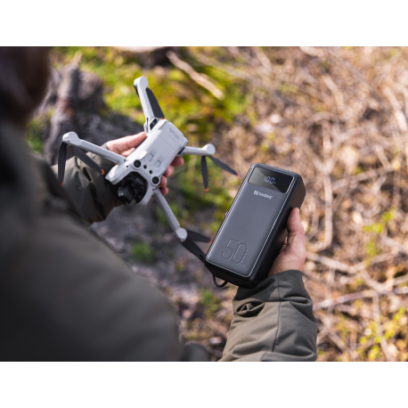 Sandberg Active - Power bank - 50000 mAh - 185 Wh - 5 A - 3 output connectors (USB) - on cable: USB, USB-C - 2