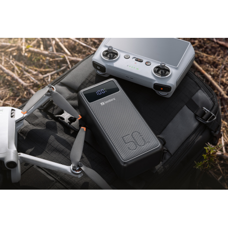 Sandberg Active - Power bank - 50000 mAh - 185 Wh - 5 A - 3 output connectors (USB) - on cable: USB, USB-C - 6