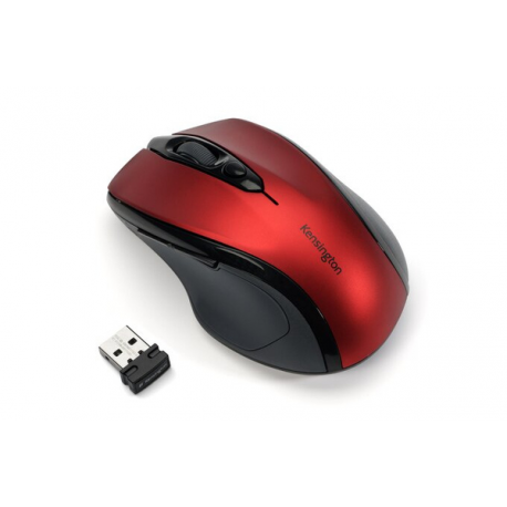 Kensington Pro Fit Mid-Size - Mouse - right-handed - optical - wireless - 2.4 GHz - USB wireless receiver - Ruby Red - 5