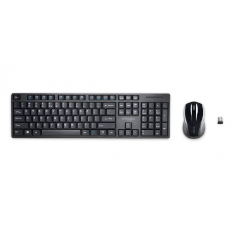 Kensington Pro Fit Low-Profile Desktop Set - Keyboard and mouse set - wireless - 2.4 GHz - German - black - 6