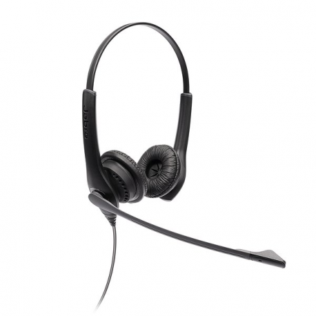 Jabra BIZ 1100 Duo - Headset - on-ear - wired - 3.5 mm jack - black - academic - Zoom Certified, Certified for Microsoft Teams - 0