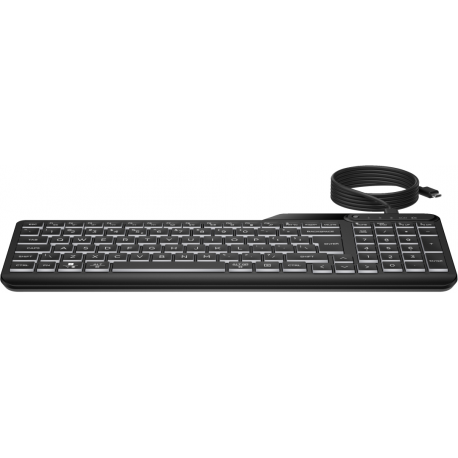 HP 400 - Keyboard - multi-device, compact, 2-zone layout, low profile key travel, 12 programmable buttons - compact - backlit - USB - black - 0