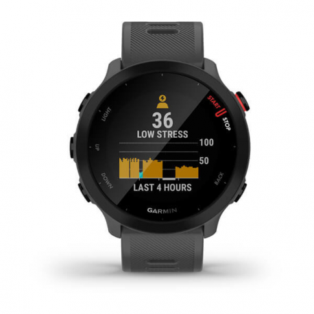 Garmin Forerunner 55 - Sport watch with band - silicone - display 1.04" - Bluetooth, ANT+ - 37 g - monterra grey - 5