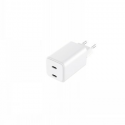 GRATEQ OLOS - Power adapter - GaN - 65 Watt - 5 A - PD/PPS, SFC 2.0 - 2 output connectors (24 pin USB-C) - white