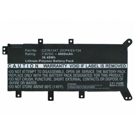 CoreParts - Laptop battery - lithium polymer - 4800 mAh - 36.5 Wh - black - for ASUS A555LA; A555LB; A555LD; A555LF; A555LJ; A555LN - 2