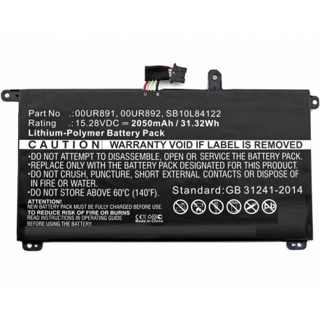 CoreParts - Laptop battery - lithium polymer - 2050 mAh - 31.3 Wh - black - for Lenovo ThinkPad T570 20H9 - 0