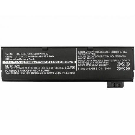 CoreParts - Laptop battery - Lithium Ion - 4400 mAh - 48.8 Wh - black - for Lenovo ThinkPad A475; A485; P51s; P52s; T25; T470; T480; T570; T580 - 0