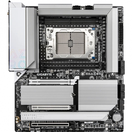 Gigabyte TRX50 AERO D - 1.0 - motherboard - extended ATX - Socket sTR5 - AMD TRX50 Chipset - USB 3.2 Gen 1, USB 3.2 Gen 2, USB4, USB-C 3.2 Gen 2x2 - 10 Gigabit LAN, 2.5 Gigabit LAN, Bluetooth, Wi-Fi - HD Audio (8-channel) - 1