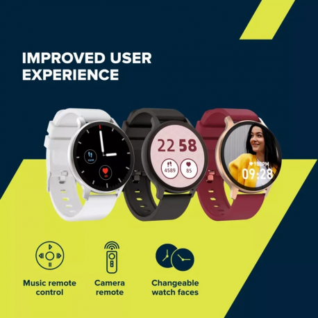 Canyon SW-68 - Metal - smart watch with strap - silicone - display 1.28" - 64 MB - Bluetooth - 50.6 g - white - 3