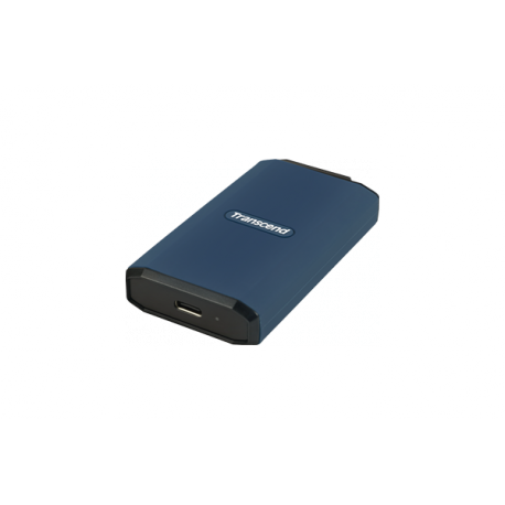Transcend ESD410C - SSD - encrypted - 4 TB - external (portable) - USB (USB-C connector) - 256-bit AES - dark blue - 1