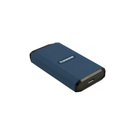 Transcend ESD410C - SSD - encrypted - 4 TB - external (portable) - USB (USB-C connector) - 256-bit AES - dark blue - 2