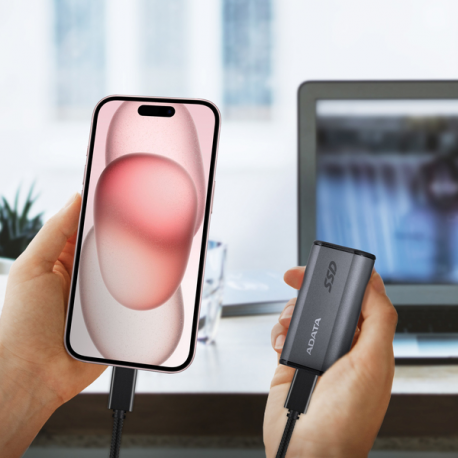 ADATA SE880 - SSD - 4 TB - external (portable) - USB 3.2 Gen 2x2 (USB-C connector) - titanium grey - 7