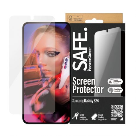 SAFE. by PanzerGlass - Screen protector for mobile phone - ultra-wide fit w. EasyAligner - glass - for Samsung Galaxy S24 - 3